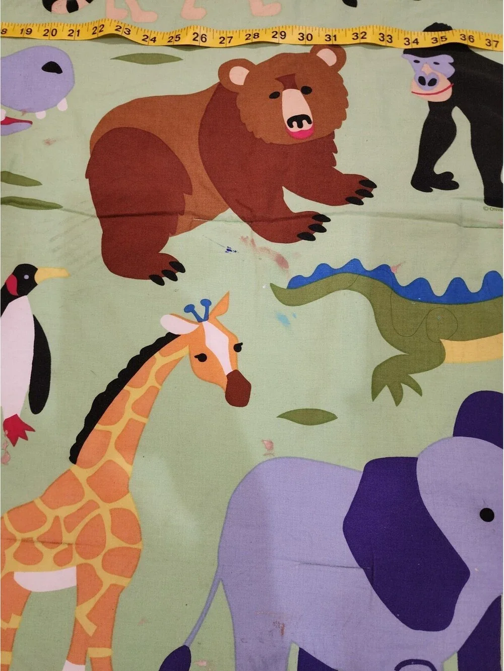 Conford Jungle Animal Childs Print Zoology 100cotton Reversible Olive Kids 63x81